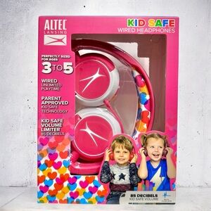 Altec Lansing Kid's Wired Over-Ear Headphones - Pink Hearts